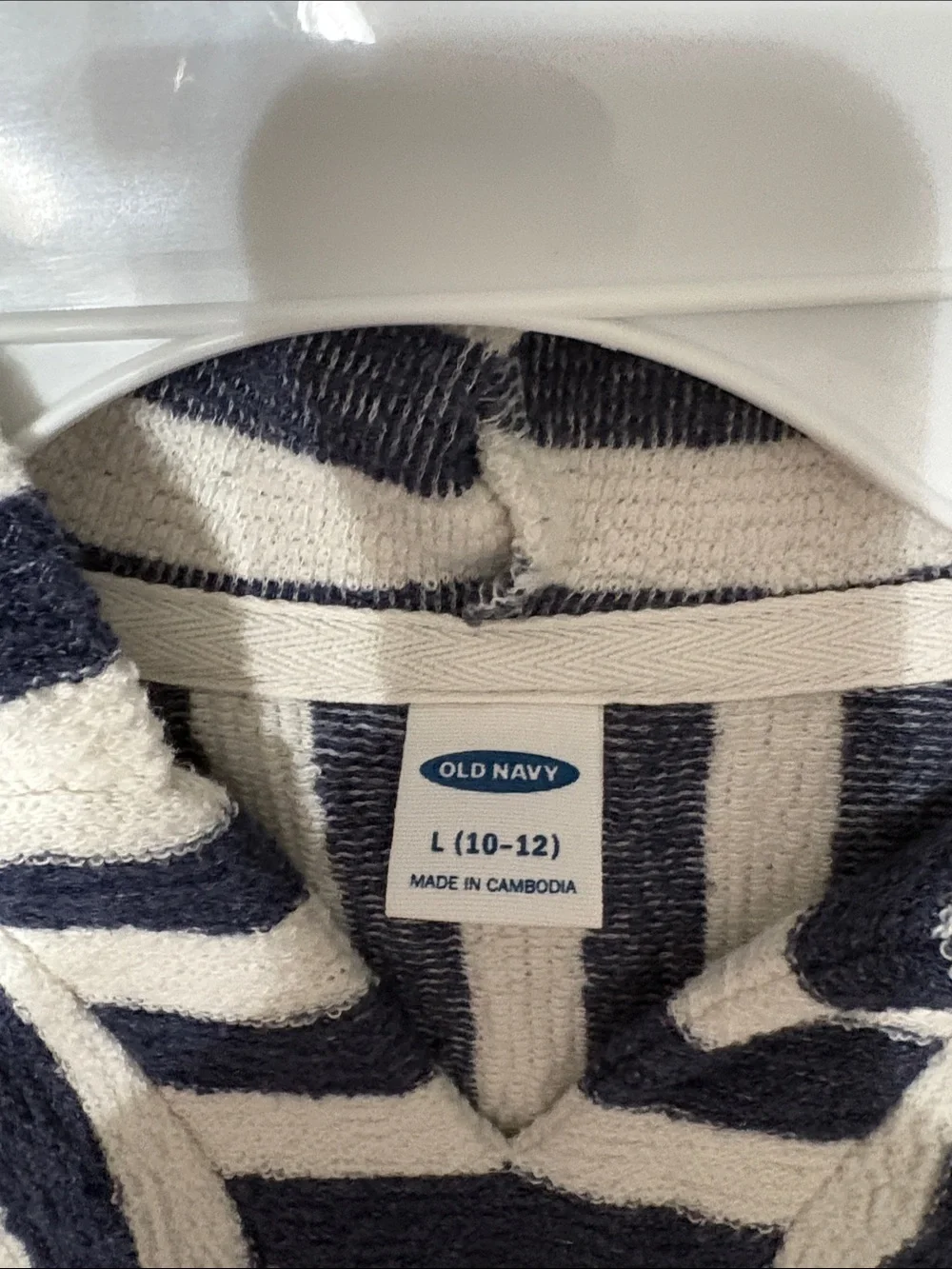 Old Navy Navy and White Striped Hoodie 